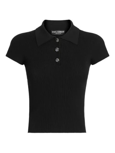 buttoned short-sleeve polo top by DOLCE&GABBANA
