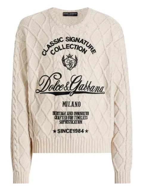 cable-knit logo sweater by DOLCE&GABBANA