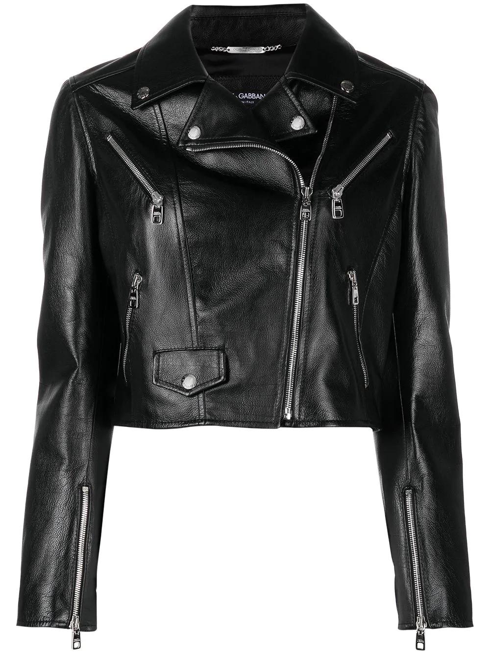 calf leather biker jacket by DOLCE&GABBANA