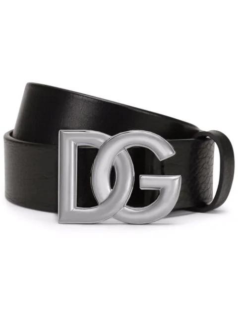 calf leather logo-buckle belt by DOLCE&GABBANA