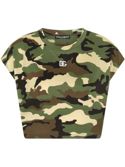 camouflage-print cropped T-shirt by DOLCE&GABBANA