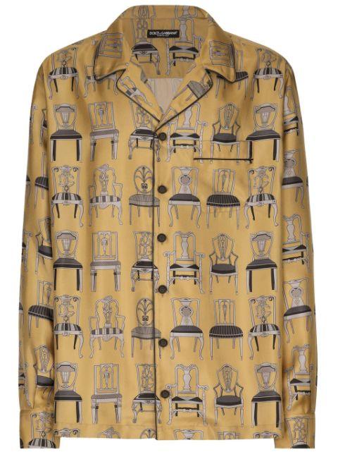 chair-motif print shirt by DOLCE&GABBANA