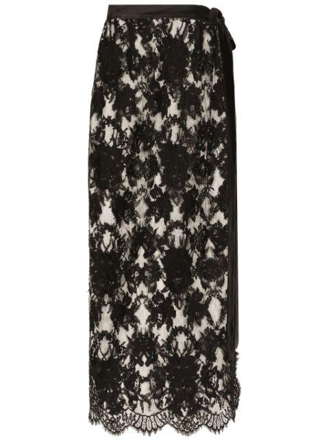 chantilly-lace midi skirt by DOLCE&GABBANA