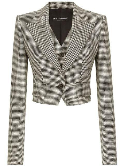 check pattern cropped jacket by DOLCE&GABBANA