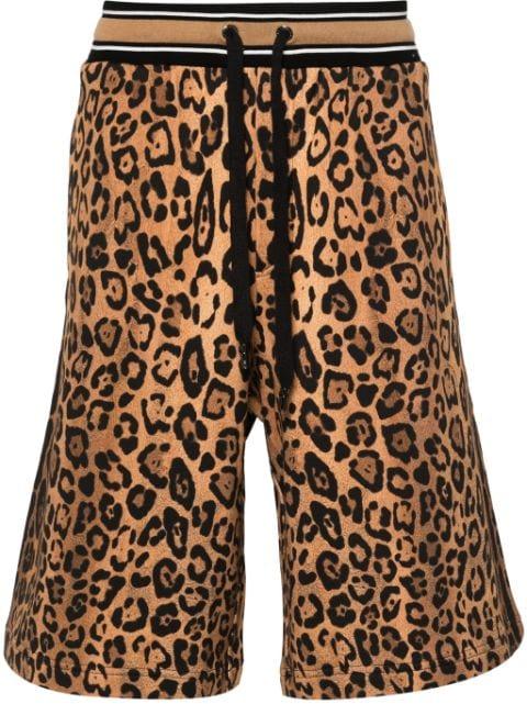 cheetah-print track shorts by DOLCE&GABBANA