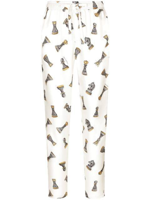 chess-print lounge trousers by DOLCE&GABBANA