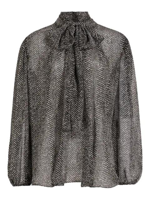 chevron-print bow blouse by DOLCE&GABBANA