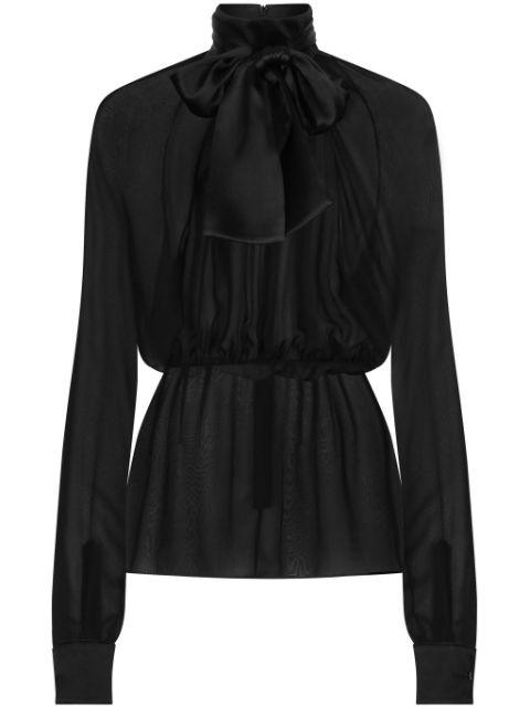 chiffon pussy-bow blouse by DOLCE&GABBANA