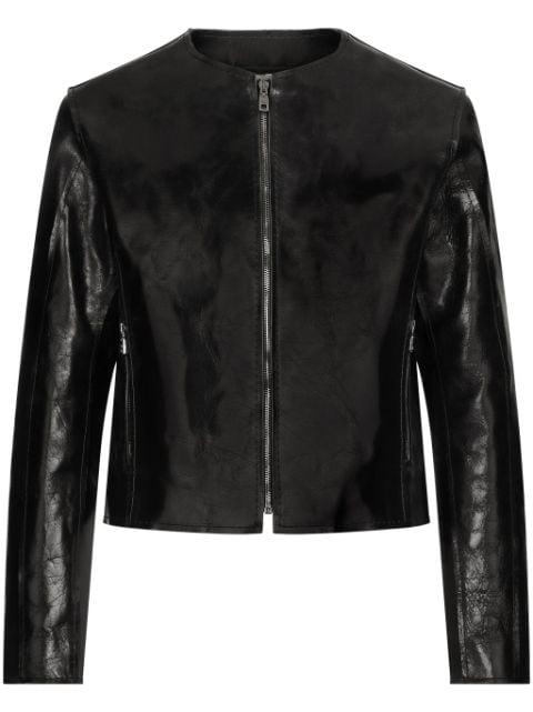 collarless zipped jacket by DOLCE&GABBANA