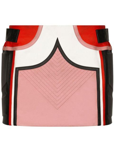 colour-block decorative-stitching miniskirt by DOLCE&GABBANA