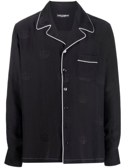 contrast-stitch silk shirt by DOLCE&GABBANA