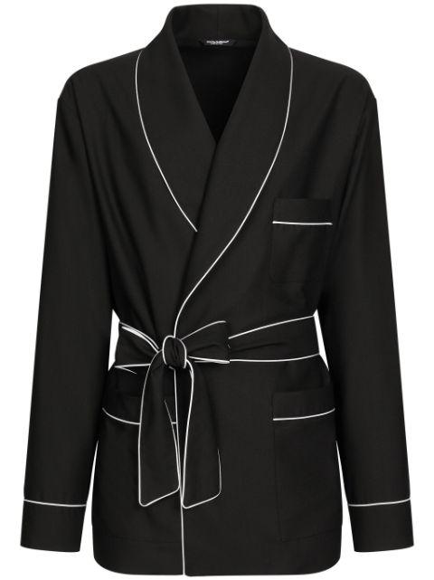 contrast-trim bathrobe by DOLCE&GABBANA