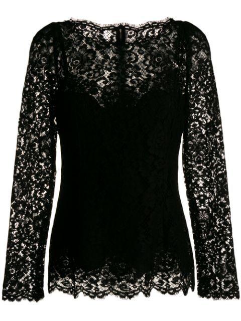 cordonetto-lace long-sleeve T-shirt by DOLCE&GABBANA