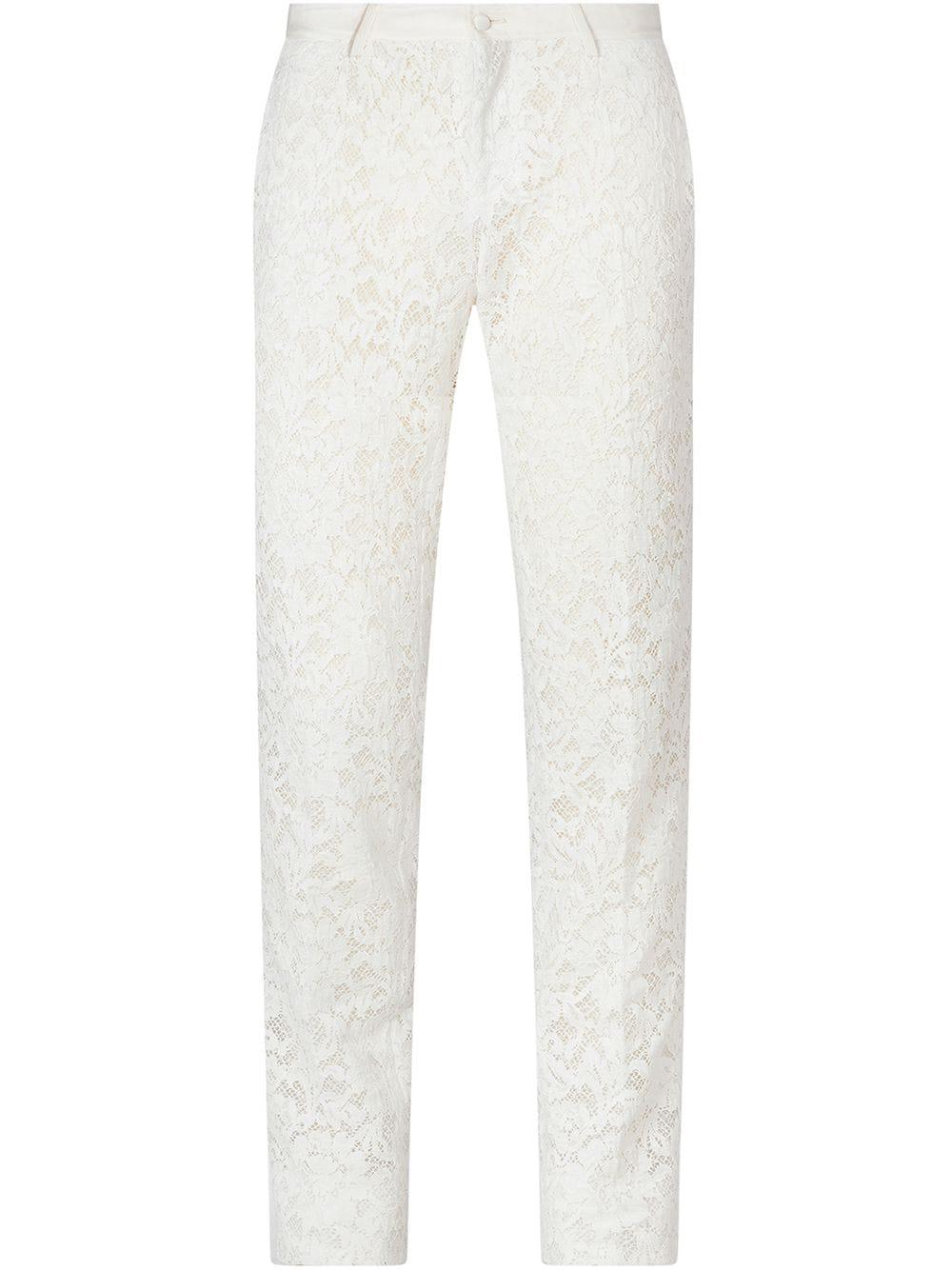 cordonetto-lace straight-leg trousers by DOLCE&GABBANA