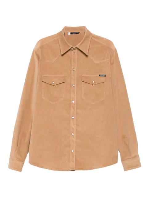 corduroy button-fastening shirt jacket by DOLCE&GABBANA