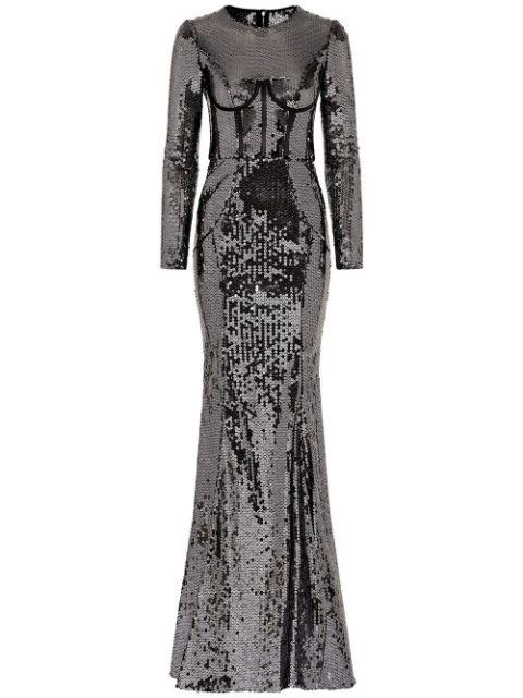 corset-detail sequinned gown by DOLCE&GABBANA