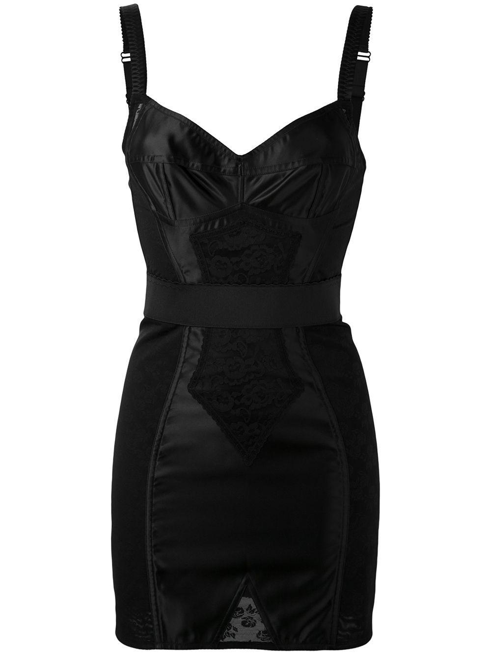 corset-style satin mini dress by DOLCE&GABBANA