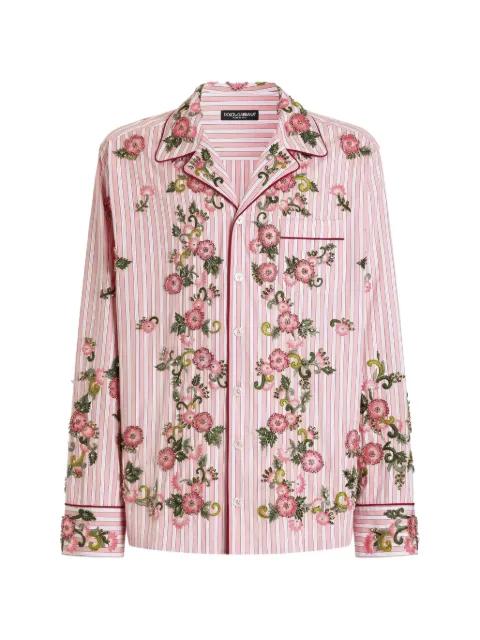 cotton and silk vanity shirt with embroidery by DOLCE&GABBANA