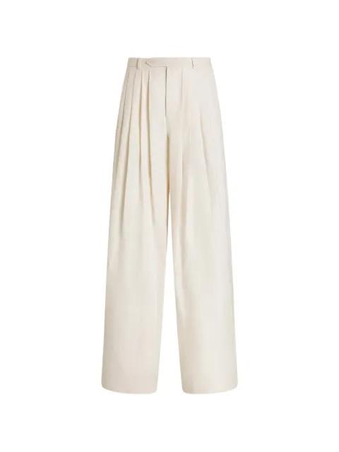 cotton linen trousers with pleats by DOLCE&GABBANA