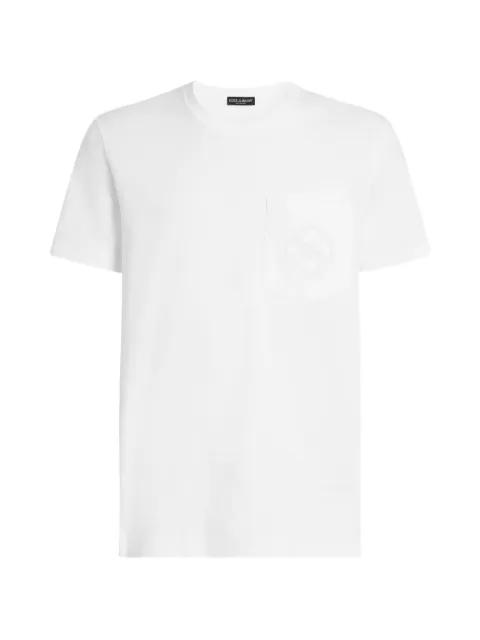 cotton t-shirt with logo embroidery by DOLCE&GABBANA