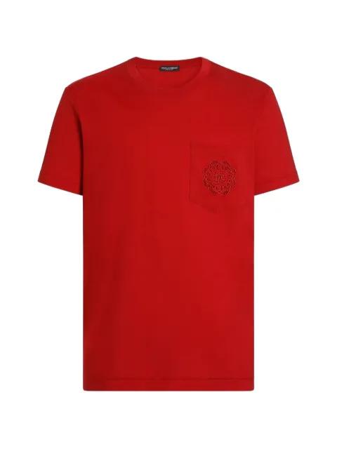 cotton t-shirt with logo embroidery by DOLCE&GABBANA