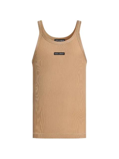 cotton tank top with label by DOLCE&GABBANA