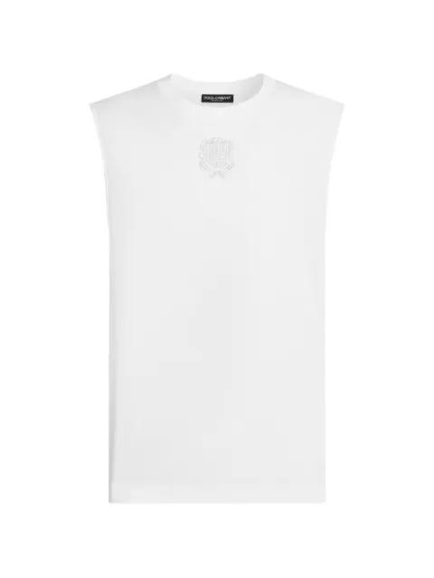 cotton tank top with patch by DOLCE&GABBANA