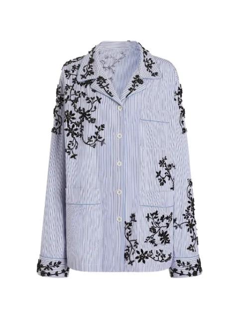 cotton vanity shirt with flowers embroidery by DOLCE&GABBANA