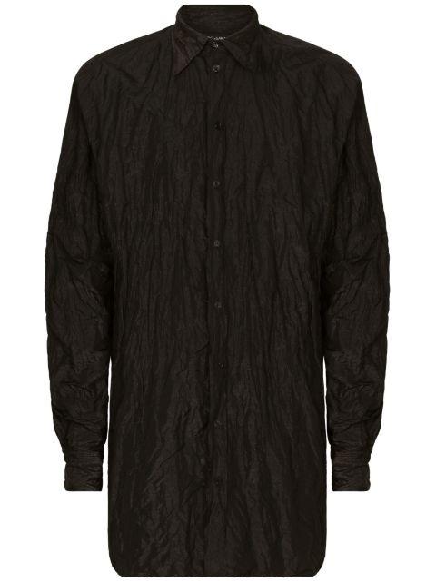 crease-effect long-sleeve shirt by DOLCE&GABBANA