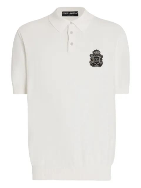 crest-appliqué polo shirt by DOLCE&GABBANA