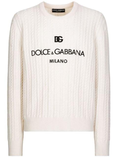 crew-neck cable-knit jumper by DOLCE&GABBANA