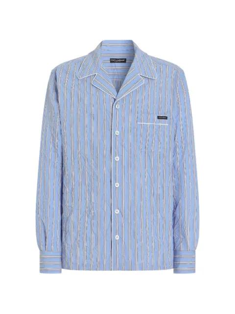 crinkled striped fabric vanity shirt by DOLCE&GABBANA
