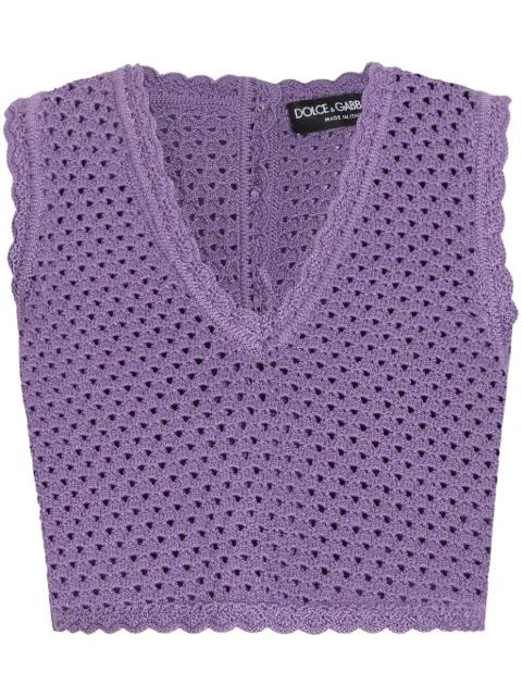 crochet-knit tank top by DOLCE&GABBANA