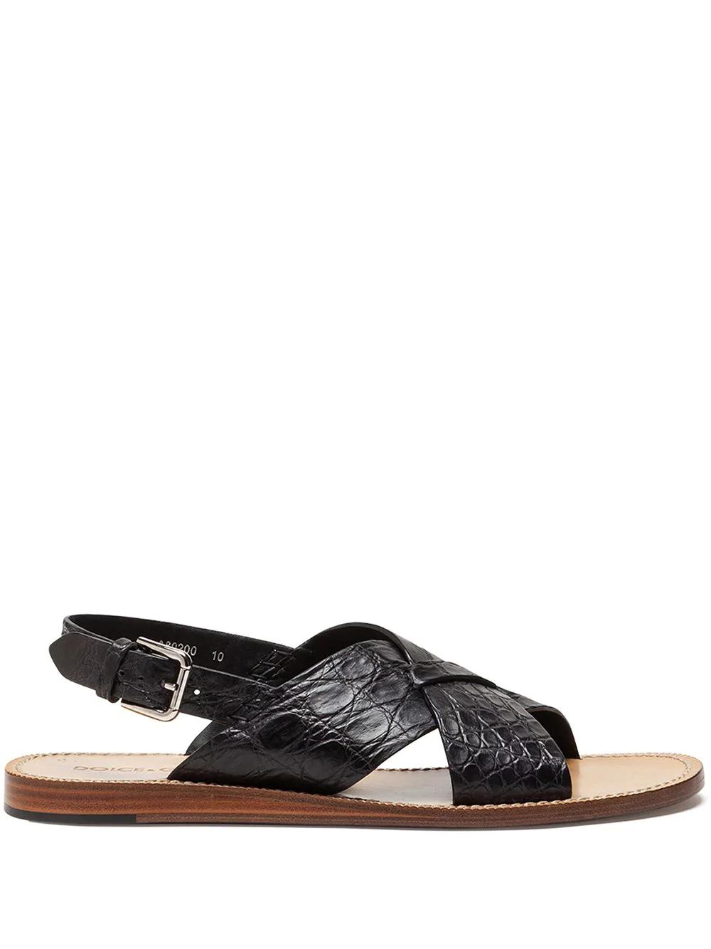 crossover-strap leather sandals by DOLCE&GABBANA