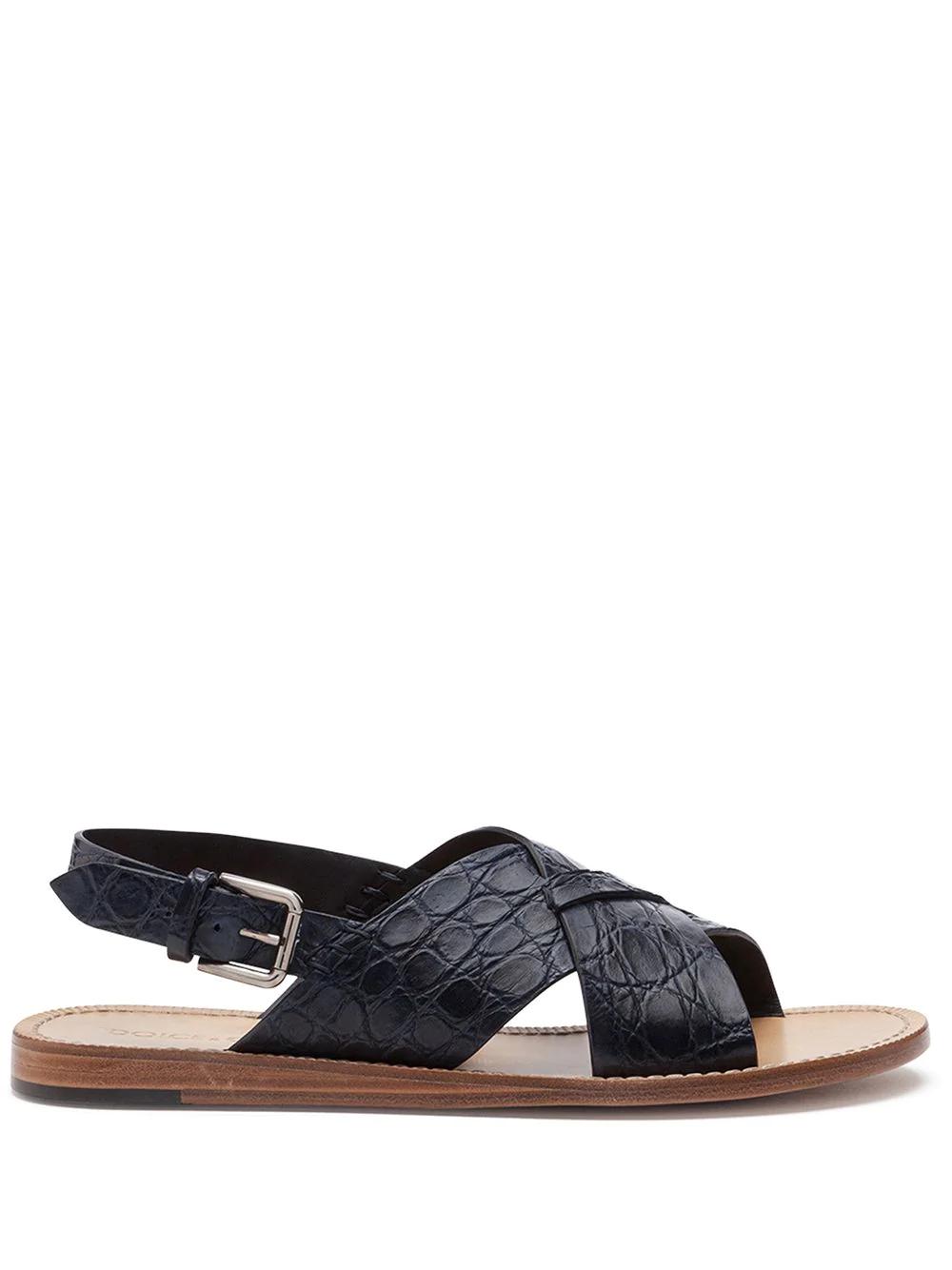 crossover-strap leather sandals by DOLCE&GABBANA