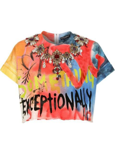 crystal-embellished T-shirt by DOLCE&GABBANA