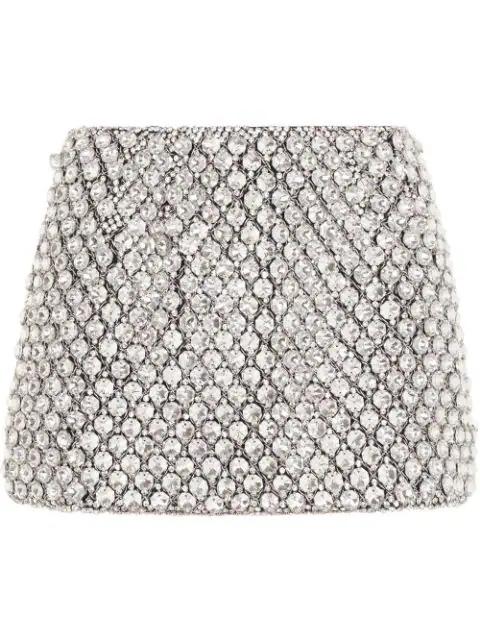 crystal-embellished jacquard miniskirt by DOLCE&GABBANA