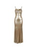 crystal-embellished metallic maxi dress by DOLCE&GABBANA