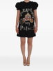 crystal-embellished puff-sleeve mini dress by DOLCE&GABBANA