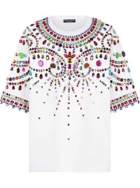crystal-embellished short-sleeve T-shirt by DOLCE&GABBANA