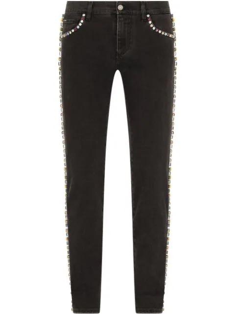 crystal-embellished skinny jeans by DOLCE&GABBANA