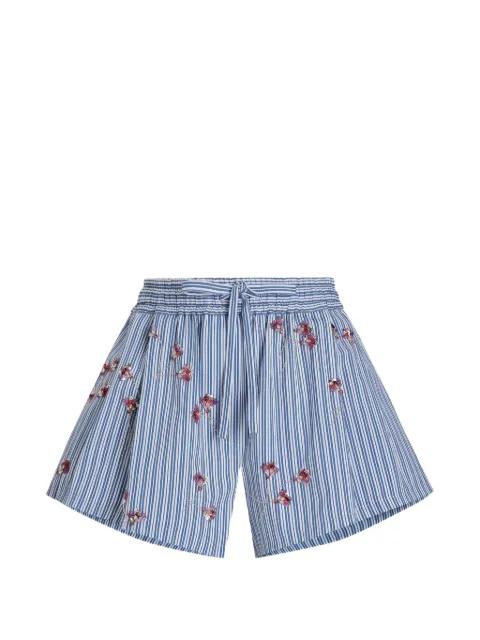 crystal flower-print cotton shorts by DOLCE&GABBANA