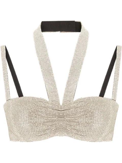 crystal mesh bandeau top by DOLCE&GABBANA