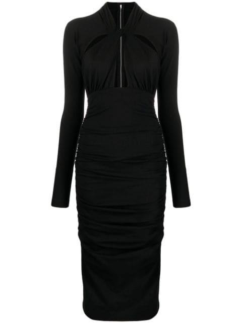 cut-out draped midi dress by DOLCE&GABBANA