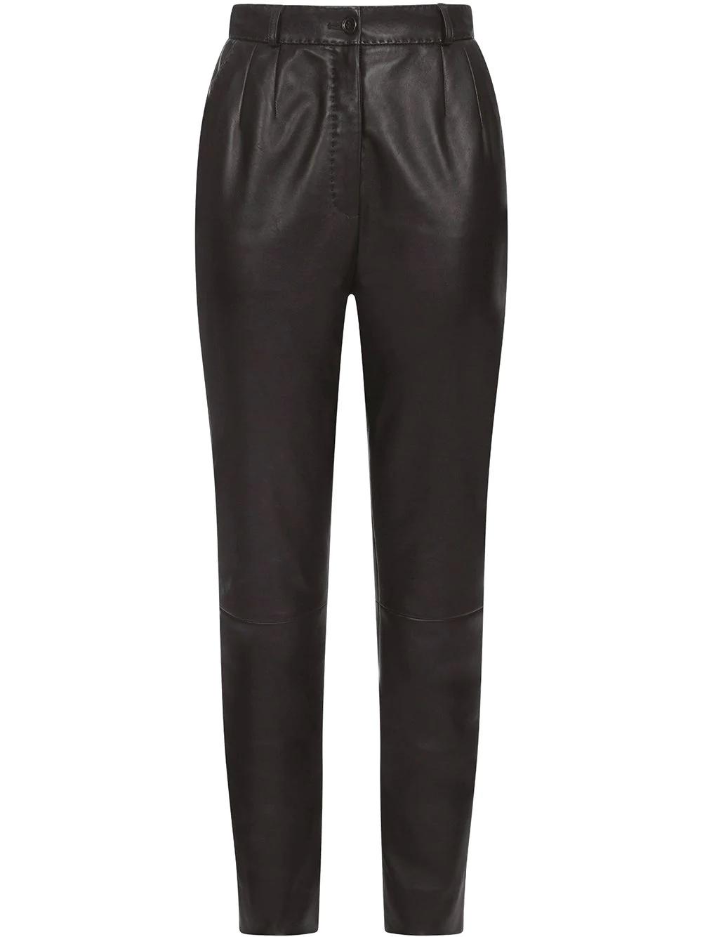 dar-detail plongé leather trousers by DOLCE&GABBANA