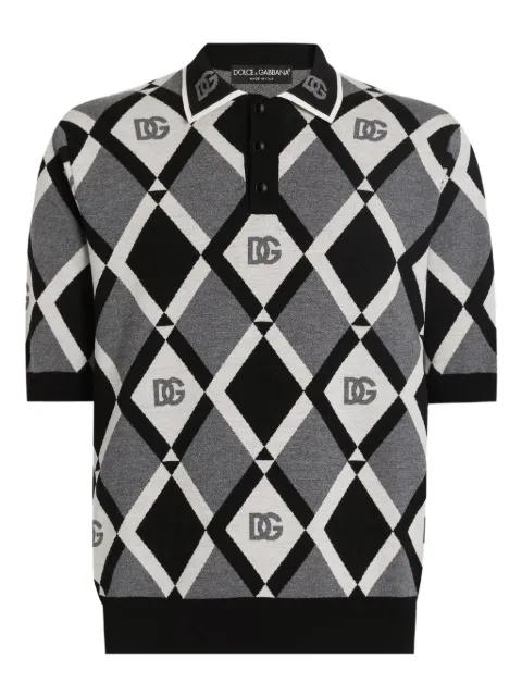 diamond-pattern polo shirt by DOLCE&GABBANA