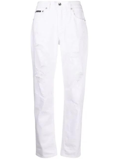 distressed boyfriend jeans by DOLCE&GABBANA