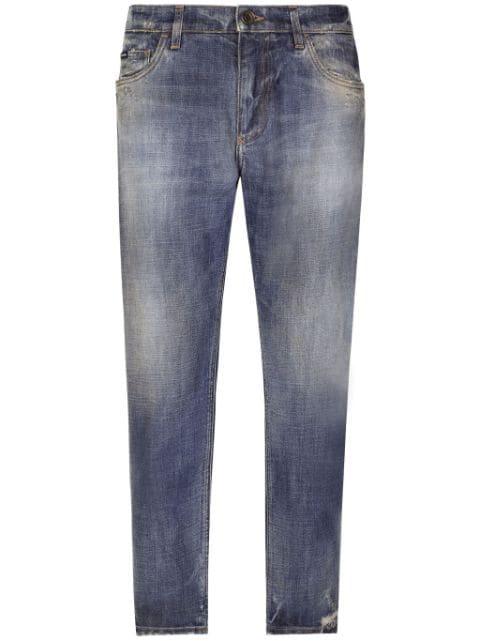 distressed-effect tapered jeans by DOLCE&GABBANA