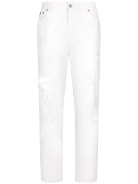 distressed-finish straight jeans by DOLCE&GABBANA