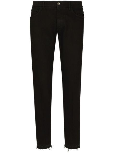 distressed hem slim-fit jeans by DOLCE&GABBANA